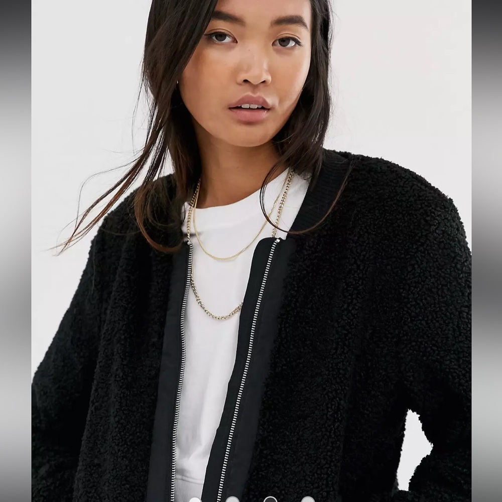 Only teddy bomber jacket in black Small